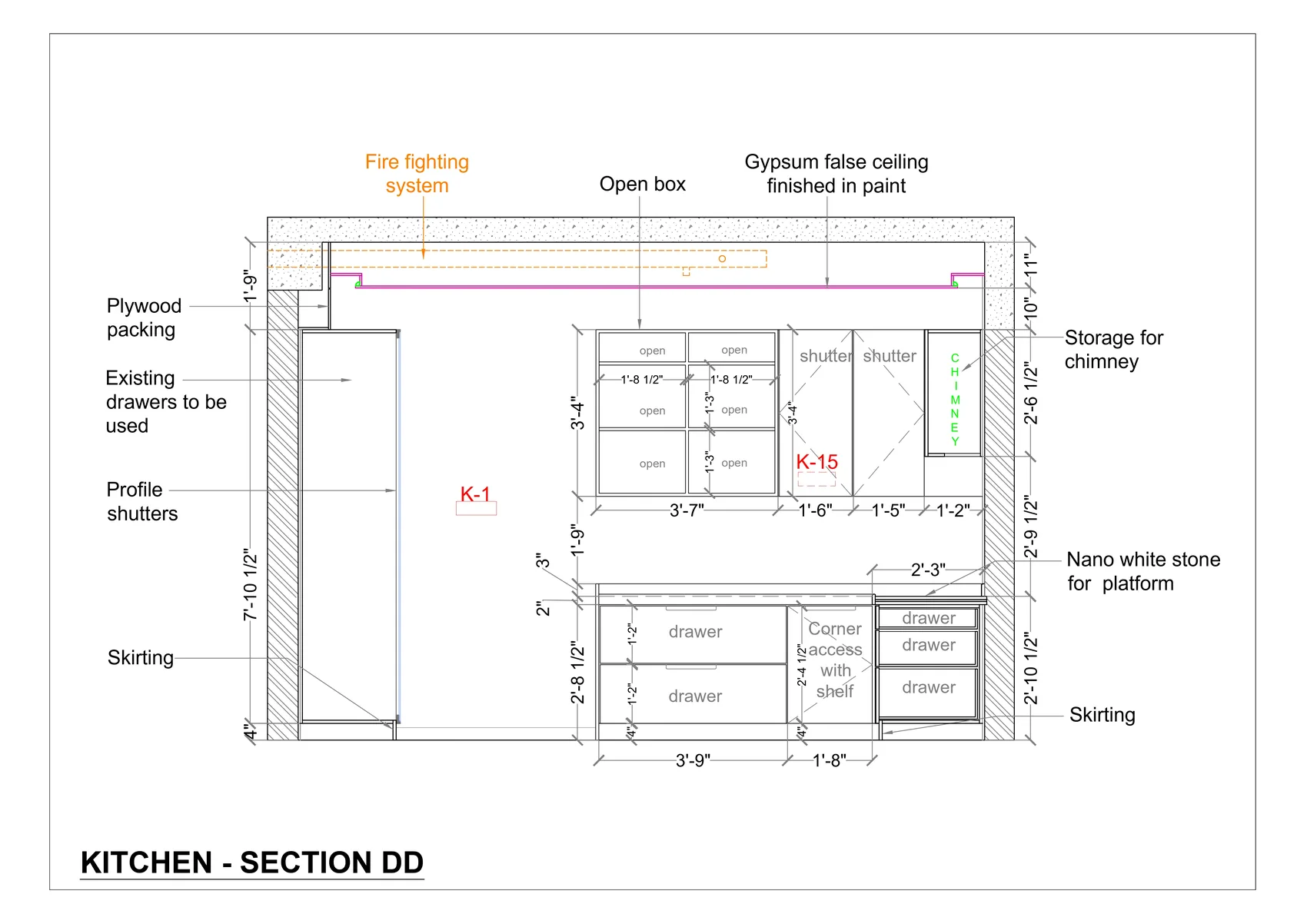 Kitchen — Section DD