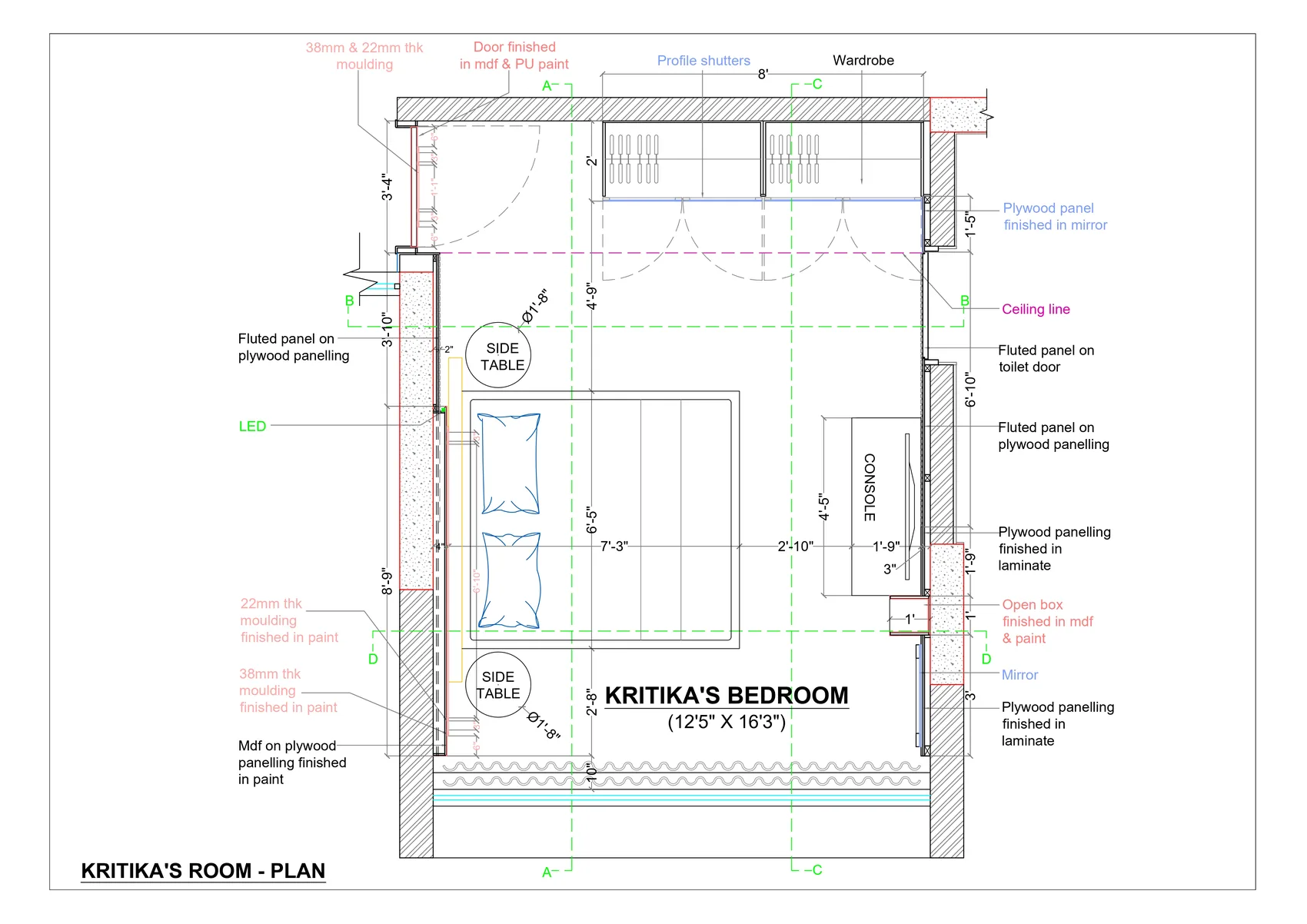 Kritika's Bedroom — Plan