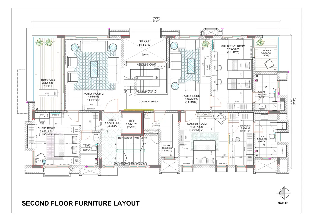 Furniture Layout — Second Floor
