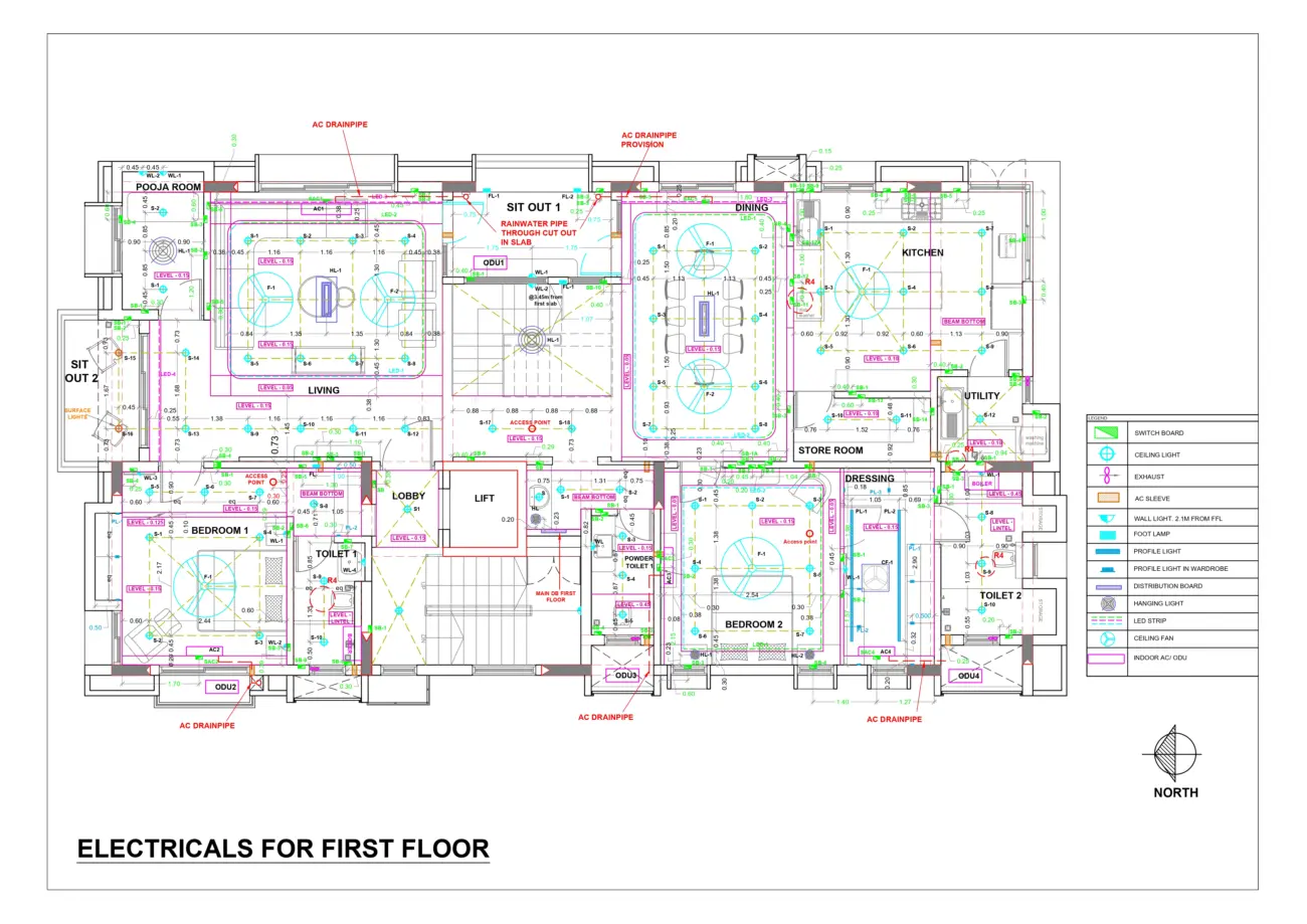 Electrical Layout — First Floor