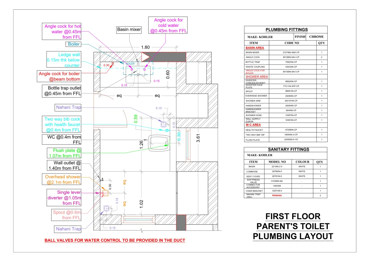 Plumbing Layout — First Floor