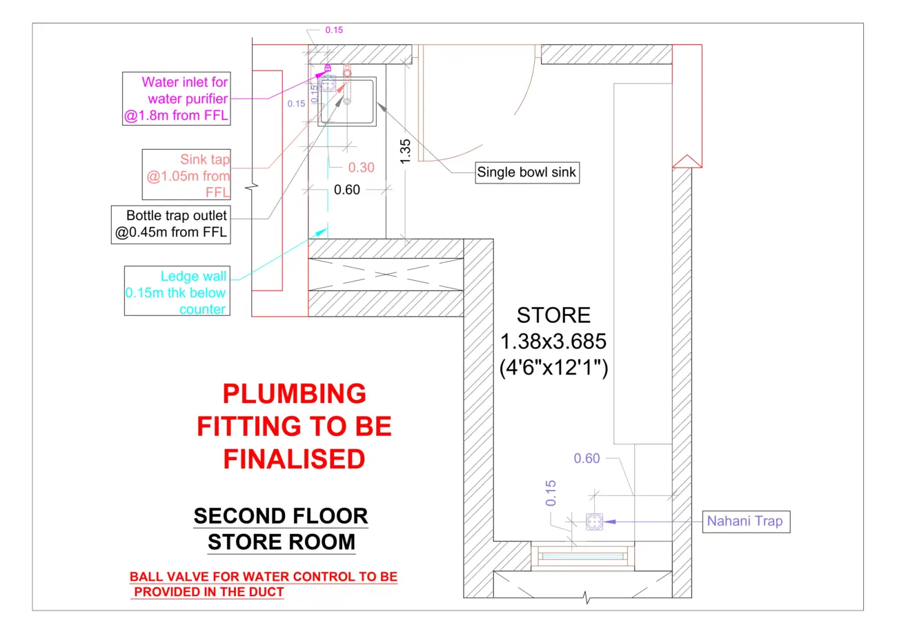Plumbing Layout — Second Floor